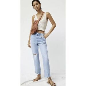 Citizens of Humanity MARLEE Relaxed SL Boyfriend Jeans 25 Distressed Embroidered